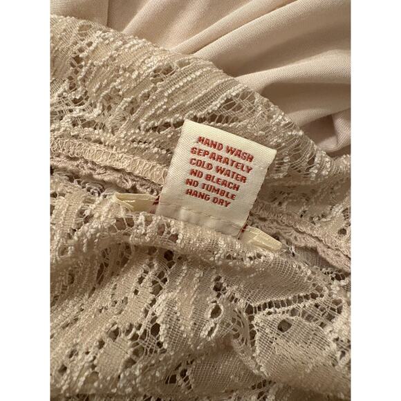 SUNDANCE Dress | Ivory Lace Sweetheart Midi Lined Short Sleeve Romantic | LARGE - Picture 9 of 9